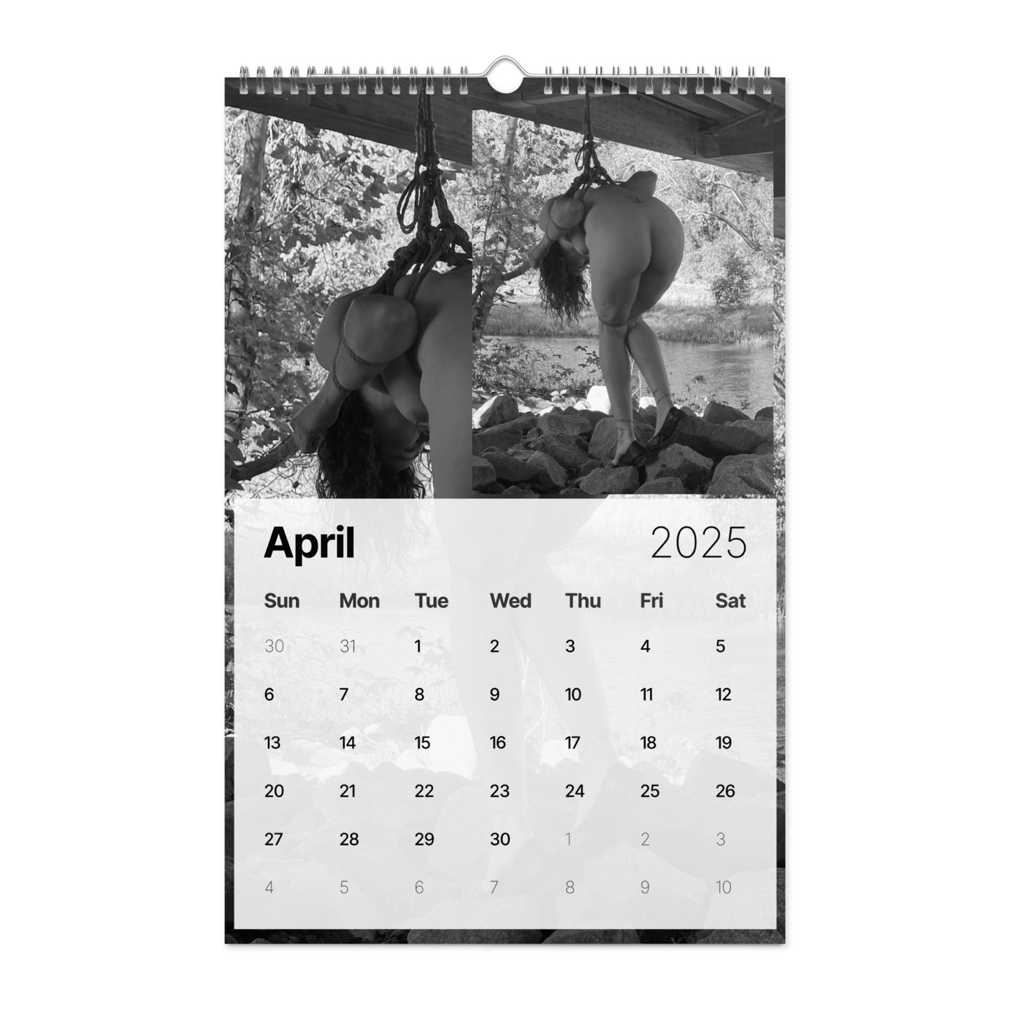 Monochrome Suzy Wylde’s Shibari Wall Calendar (2025)